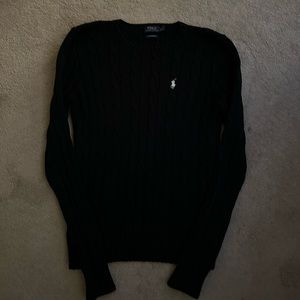 Women’s Ralph Lauren Crewneck sweater NWOT size medium  black sweater white logo